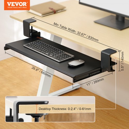 Keyboard Tray Under Desk Pull out KeyboardMouse Tray Under Desk with Sturdy