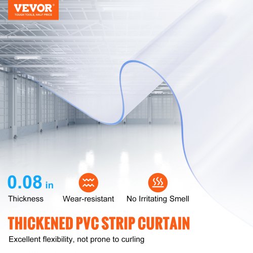 Strip Curtain 150 Length 8 Width 008 Thickness Clear Smooth Plastic