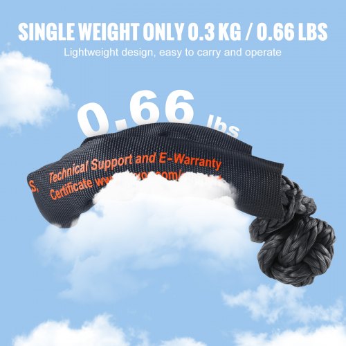Soft Shackle Synthetic Recovery Rope 2PCS 12x22 44092lbs Break Strength