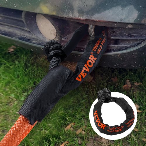 Soft Shackle Synthetic Recovery Rope 2PCS 12x22 44092lbs Break Strength