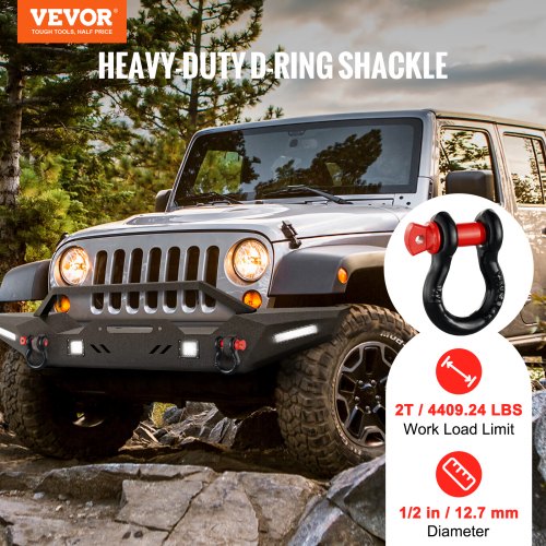 12 DRing Shackle 4 Pack Alloy Steel Shackles 17637 lbs 8 Ton Break
