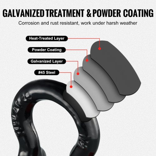 12 DRing Shackle 4 Pack Alloy Steel Shackles 17637 lbs 8 Ton Break