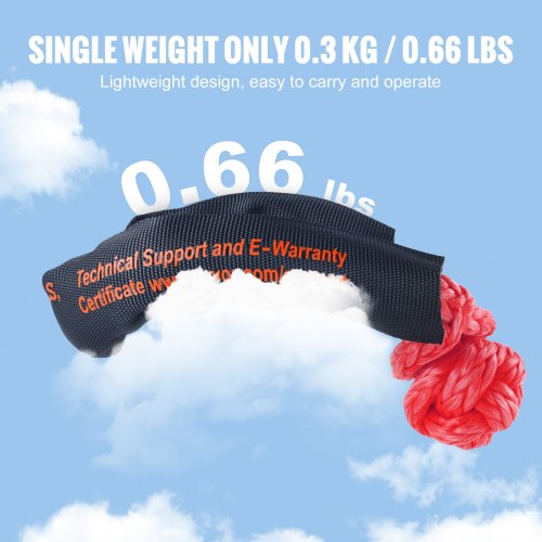 Soft Shackle Synthetic Recovery Rope 2PCS 12x22 44092lbs Break Strength