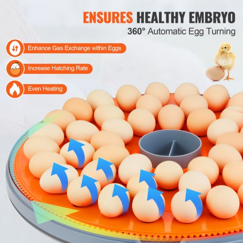 48 Egg Incubator Incubators for Hatching Eggs 360° Automatic Egg Turner