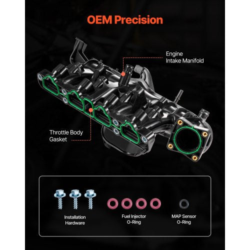 Intake Manifold with Gasket Engine Intake Manifold Assembly Compatible 4