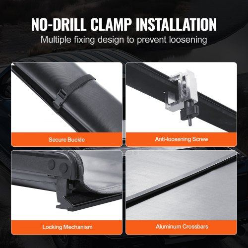 Truck Bed Cover Roll Up Truck Bed Tonneau Cover Compatible with 20092024