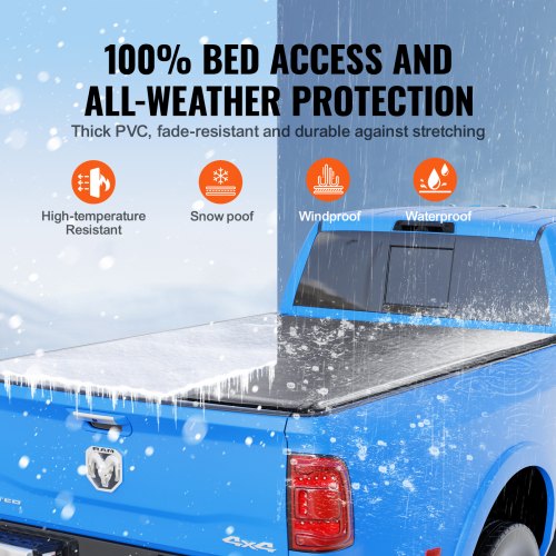 Truck Bed Cover Roll Up Truck Bed Tonneau Cover Compatible with 20022018