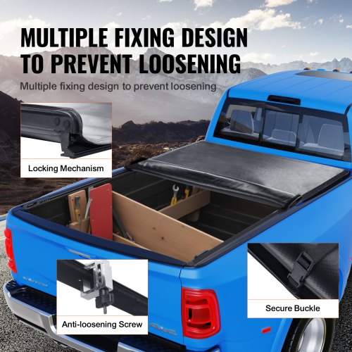 Truck Bed Cover Roll Up Truck Bed Tonneau Cover Compatible with 20022018