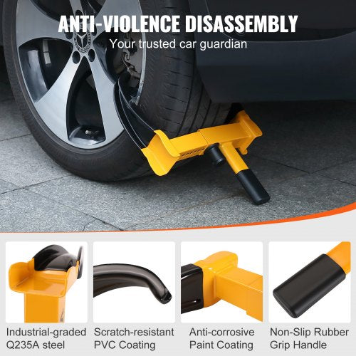 Wheel Lock 2 Packs Universal Wheel Clamp Lock Adjustable Anti Theft