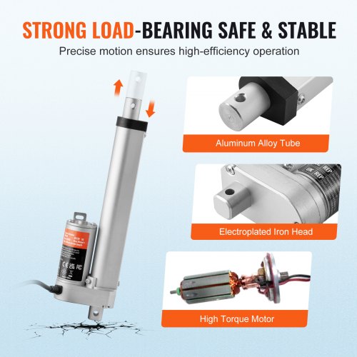 12V Linear Actuator – 6 Inch Stroke High Load Capacity 330lbs with Mounting