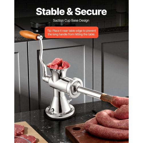 Meat Grinder Manual 304 Stainless Steel Hand Operated Meat Grinder