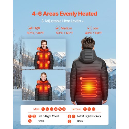 Heated Jacket for Men with 74V Battery Soft Shell Electric Heating Coat