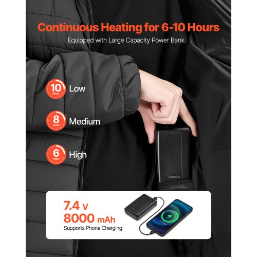 Heated Jacket for Men with 74V Battery Soft Shell Electric Heating Coat