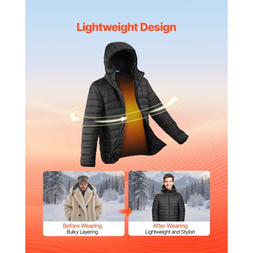 Heated Jacket for Men with 74V Battery Soft Shell Electric Heating Coat