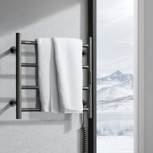 4 Bars Towel Warmer Rack Wall Mounted Heated Towel Rack for Bathroom IPX5