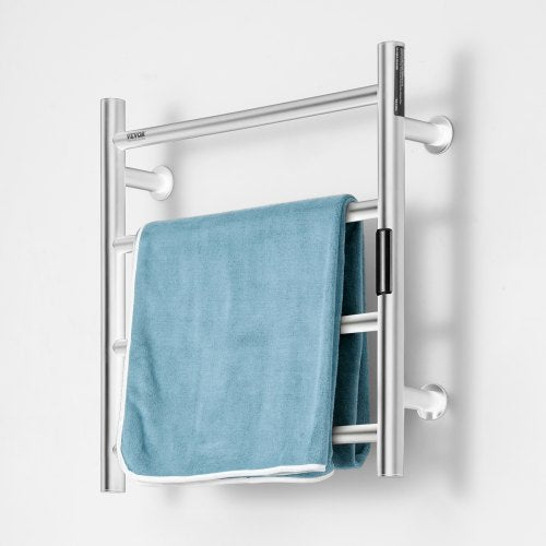 4Bar Towel Warmer Rack Wall Mounted Heated Towel Rack for Bathroom Silver –