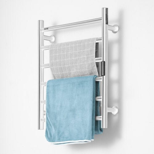 6Bar Towel Warmer Rack Wall Mounted Heated Towel Rack for Bathroom Silver –