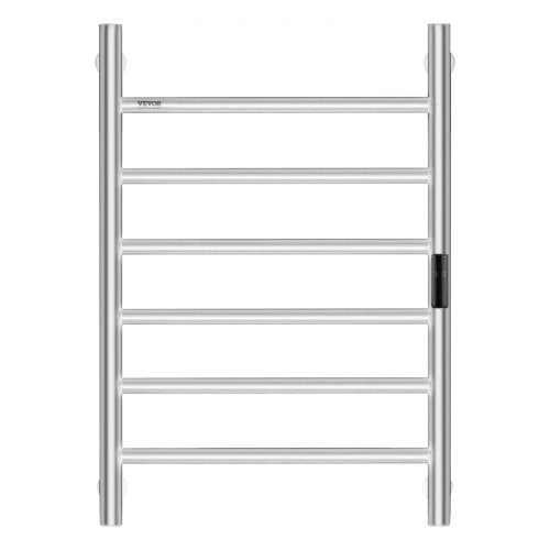 6Bar Towel Warmer Rack Wall Mounted Heated Towel Rack for Bathroom Silver –