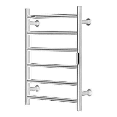 6Bar Towel Warmer Rack Wall Mounted Heated Towel Rack for Bathroom Silver –