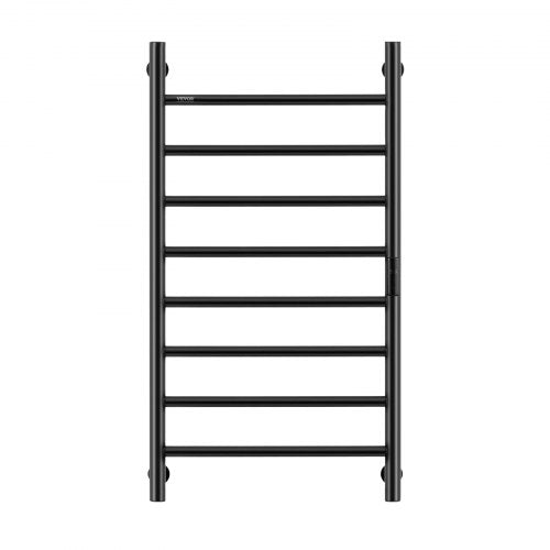 8 Bars Towel Warmer Rack Wall Mounted Heated Towel Rack for Bathroom Black –