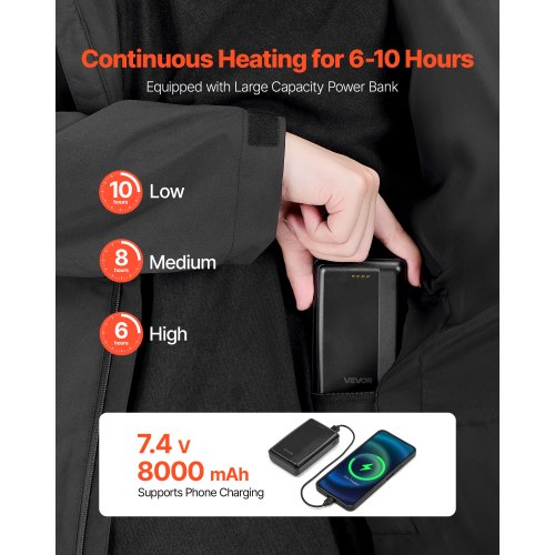 Heated Jacket for Men with 74V Battery Soft Shell Electric Heating Coat 5