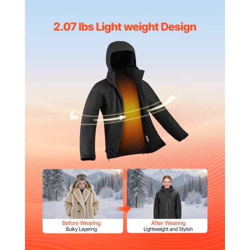 Heated Jacket for Men with 74V Battery Soft Shell Electric Heating Coat 5
