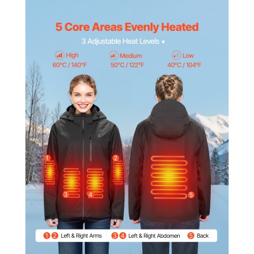Heated Jacket for Men with 74V Battery Soft Shell Electric Heating Coat 7