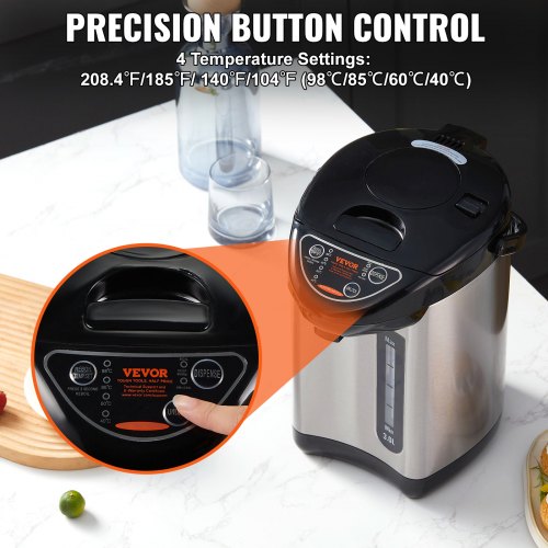 Hot Water Dispenser Adjustable 4 Temperatures Water Boiler and Warmer 304