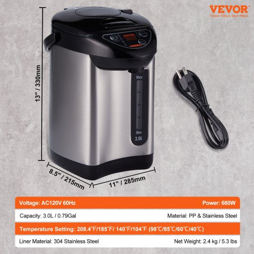 Hot Water Dispenser Adjustable 4 Temperatures Water Boiler and Warmer 304
