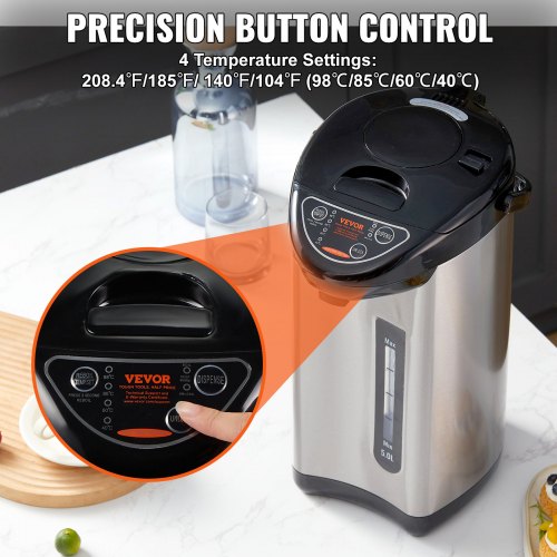 Hot Water Dispenser Adjustable 4 Temperatures Water Boiler and Warmer 304