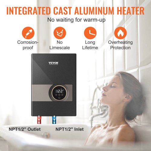 Instant Water Heater 8kw On Demand Electric Tankless Water Boiler Digital