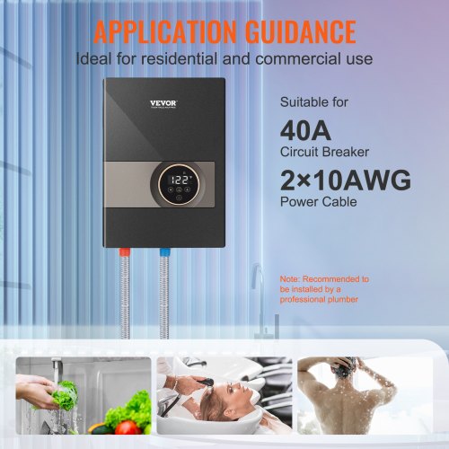 Instant Water Heater 8kw On Demand Electric Tankless Water Boiler Digital