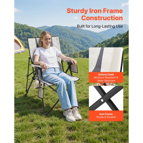 Heated Camping Chair 3 Heat Settings High Back Folding Camping Chair