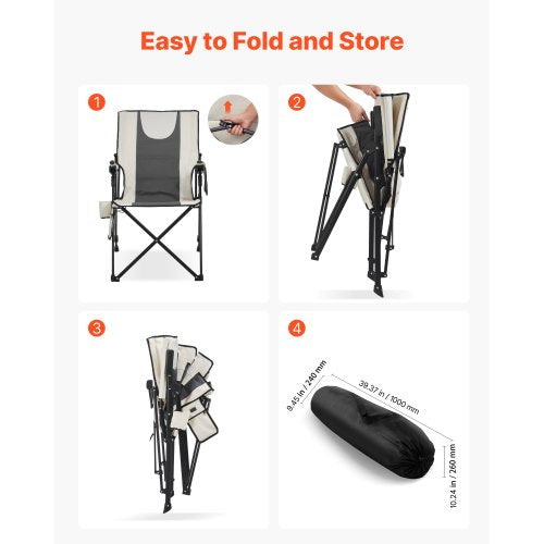 Heated Camping Chair 3 Heat Settings High Back Folding Camping Chair