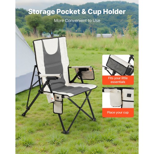 Heated Camping Chair 3 Heat Settings High Back Folding Camping Chair