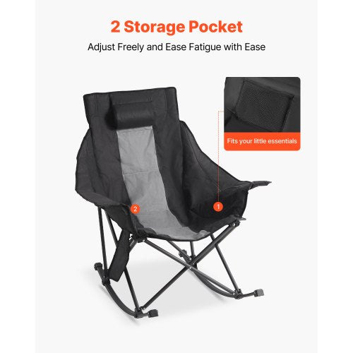 Heated Camping Chair 3 Heating Settings LargeSized Padded Folding Rocker