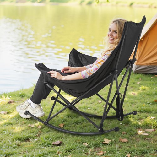 Heated Camping Chair 3 Heating Settings LargeSized Padded Folding Rocker