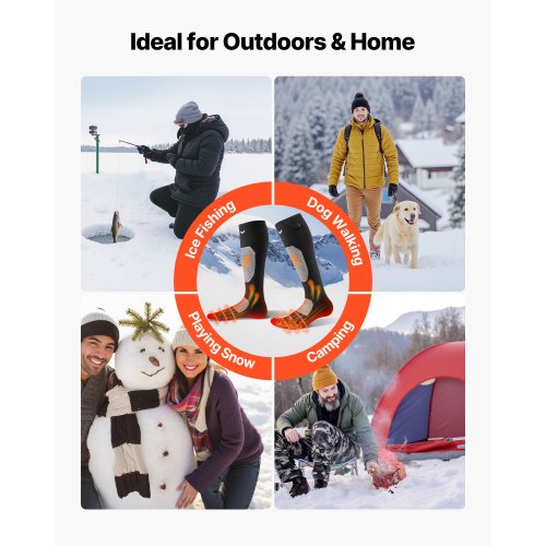 Heated Socks Small Size 5000mAh Battery Rechargeable Heating Socks with 4