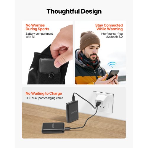 Heated Socks Small Size 5000mAh Battery Rechargeable Heating Socks with 4