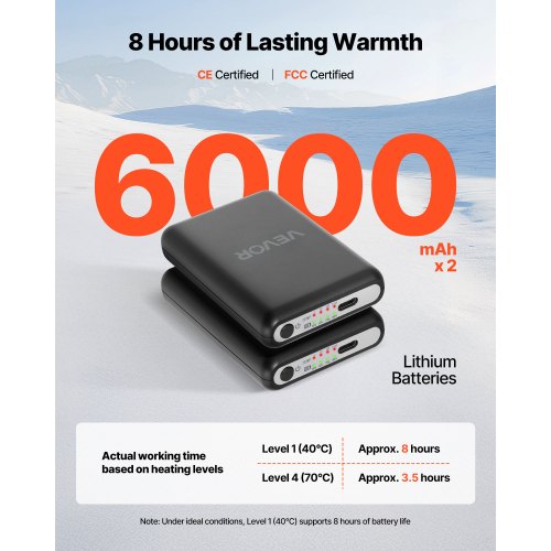 Heated Socks 6000mAh Battery Powered Rechargeable Heating Socks with 4