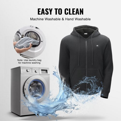 Heated Hoodie Unisex Heated Sweatshirt with Battery Pack 74V Zip Up Electric