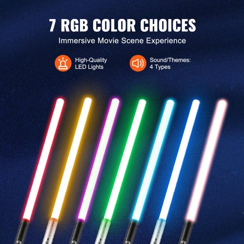 Light Sword 2 Pack Light up Sword with 7 RGB Colors 4 Sound Modes and Realistic