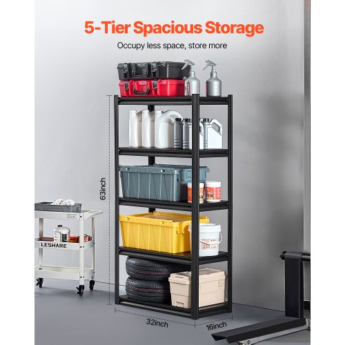 Storage Shelves 2000 lbs 5 Tier Garage Storage Shelving 16 D x 32 W x