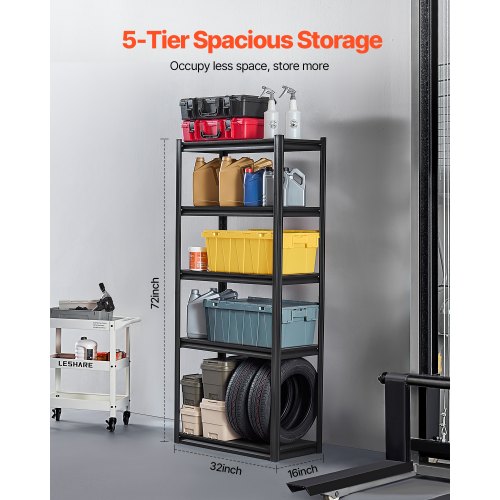 Storage Shelves 2000 lbs 5 Tier Garage Storage Shelving 16 D x 32 W x
