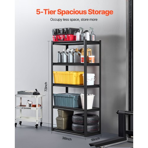 Storage Shelves 2000 lbs 5 Tier Garage Storage Shelving 18 D x 36 W x