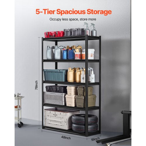 Storage Shelves 3000 lbs 5 Tier Garage Storage Shelving 18 D x 48 W x