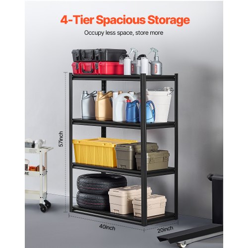 Storage Shelves 2400 lbs 4 Tier Garage Storage Shelving 20 D x 40 W x