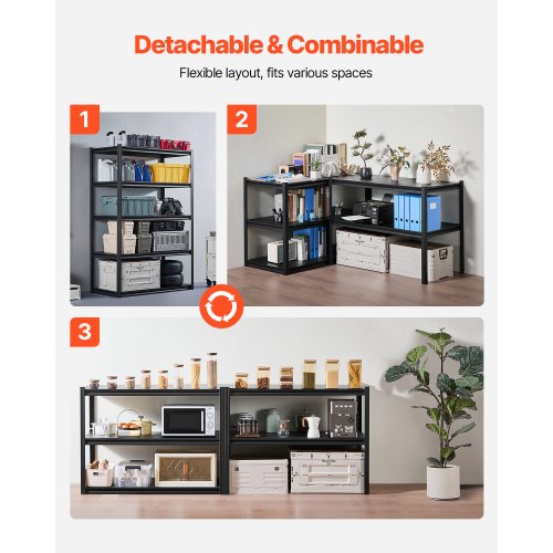 Storage Shelves 3000 lbs 5 Tier Garage Storage Shelving 24 D x 48 W x