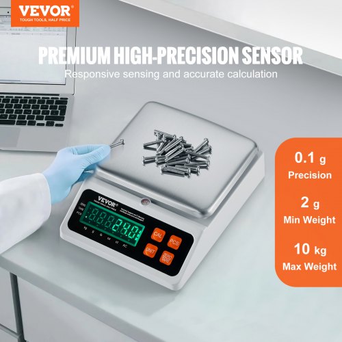 Industrial Counting Scale 10 kg x 0.1 g Digital Scale for Parts and Coins