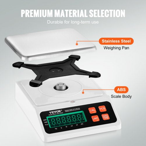 Industrial Counting Scale 10 kg x 0.1 g Digital Scale for Parts and Coins